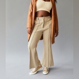 Urban Outfitters Isabel Ponte Beige Flare High Rise Trouser Pants